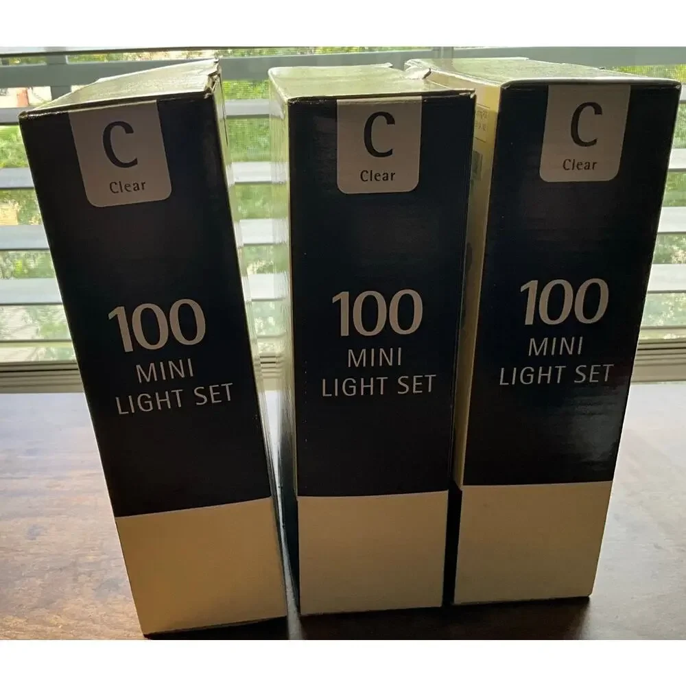 NIB Christmas Holiday Lights 100 ct Clear Mini Light Set 3 Boxes Indoor Outdoor